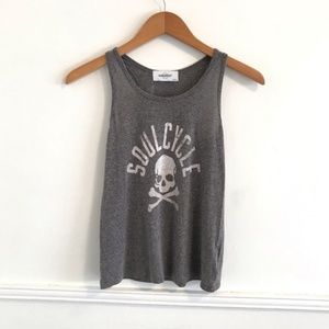 Soul Cycle XS Gray Skull Print Tank
